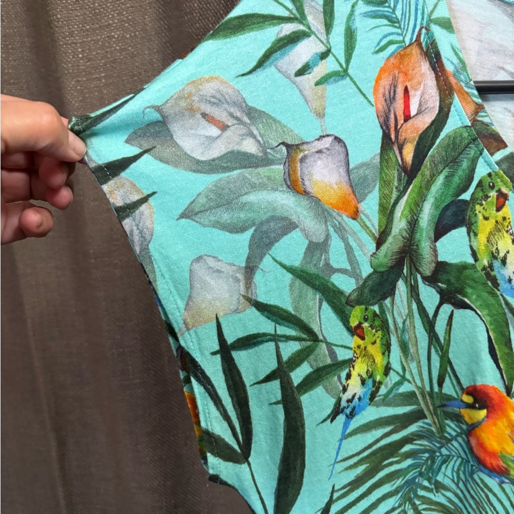 Johnny Was New Without Tags,Green and Orange dress, with Cap Sleeves Small - Picture 4 of 10